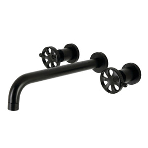 Belknap KS8050RX Two-Handle 3-Hole Wall Mount Roman Tub Faucet, Matte Black