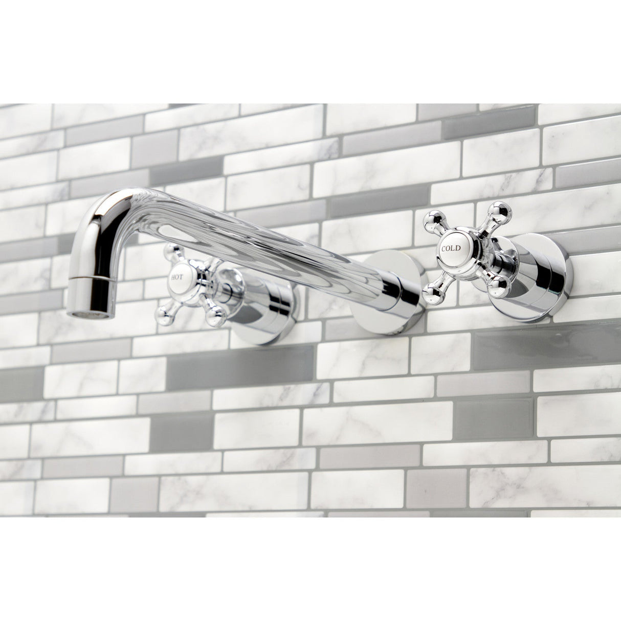 Metropolitan KS8051BX Two-Handle 3-Hole Wall Mount Roman Tub Faucet, Polished Chrome