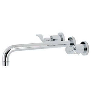 NuWave KS8051DFL Two-Handle 3-Hole Wall Mount Roman Tub Faucet, Polished Chrome