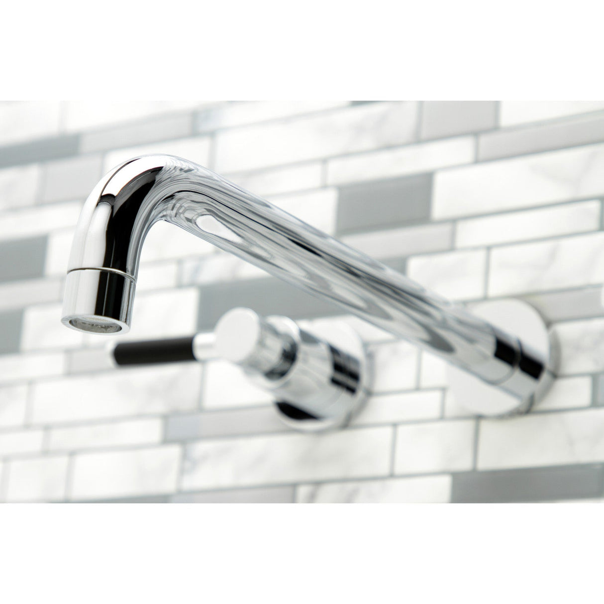 Kaiser KS8051DKL Two-Handle 3-Hole Wall Mount Roman Tub Faucet, Polished Chrome