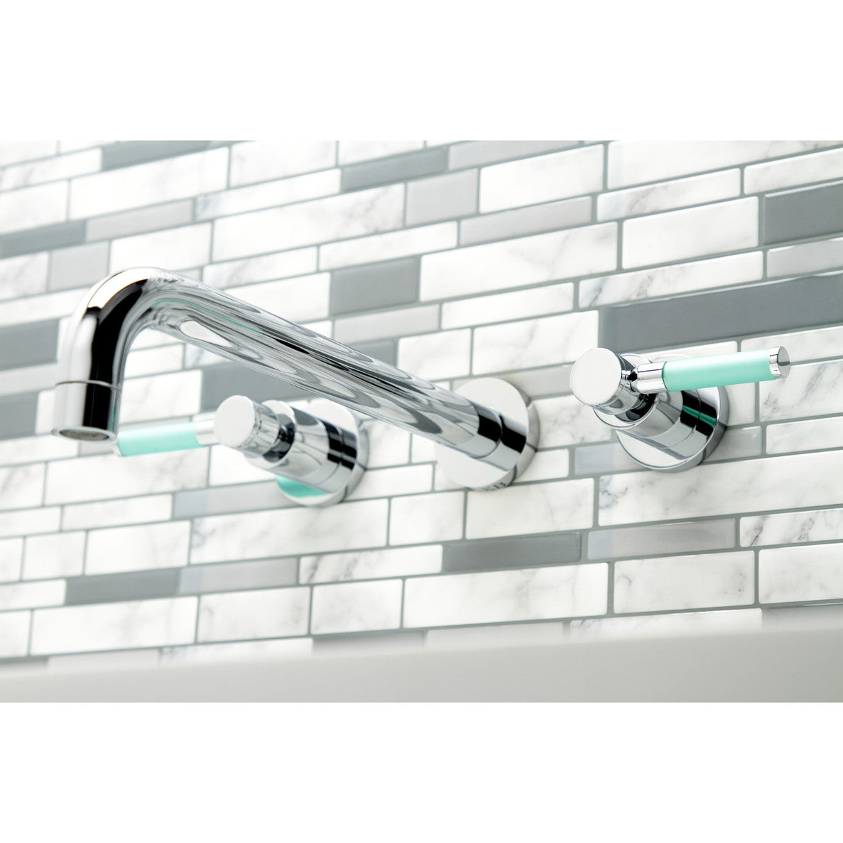 Kaiser KS8051DKL Two-Handle 3-Hole Wall Mount Roman Tub Faucet, Polished Chrome
