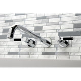 Kaiser KS8051DKL Two-Handle 3-Hole Wall Mount Roman Tub Faucet, Polished Chrome
