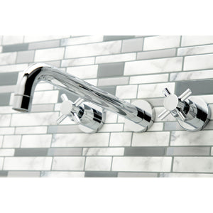 Concord KS8051DX Two-Handle 3-Hole Wall Mount Roman Tub Faucet, Polished Chrome