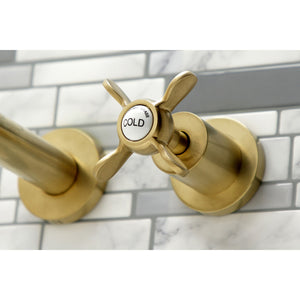 Essex KS8057BEX Two-Handle 3-Hole Wall Mount Roman Tub Faucet, Brushed Brass