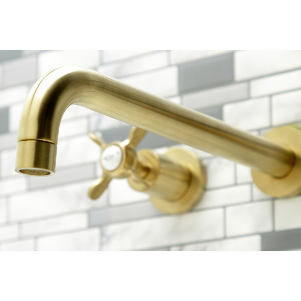 Essex KS8057BEX Two-Handle 3-Hole Wall Mount Roman Tub Faucet, Brushed Brass