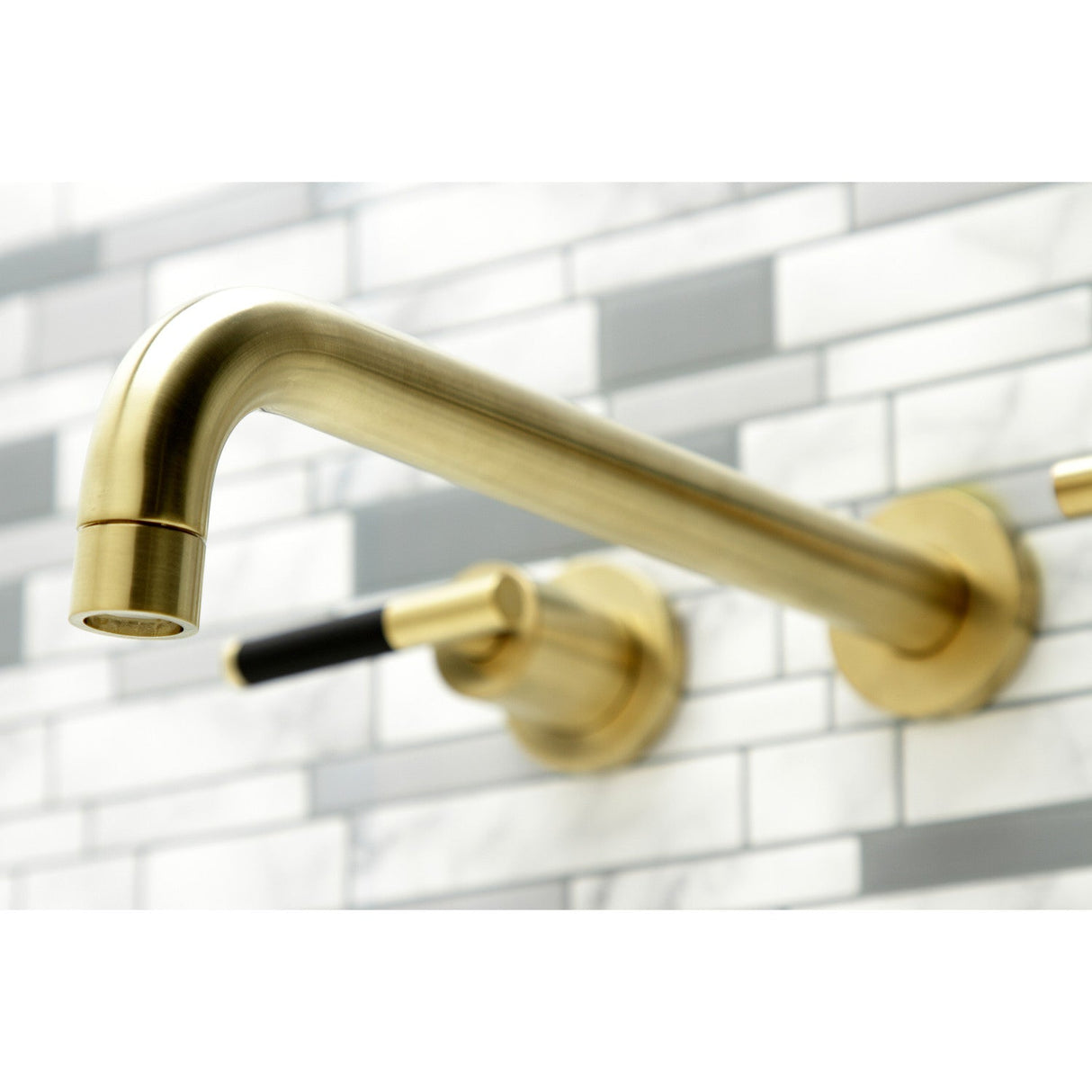 Kaiser KS8057CKL Two-Handle 3-Hole Wall Mount Roman Tub Faucet, Brushed Brass
