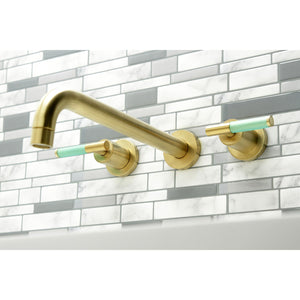Kaiser KS8057CKL Two-Handle 3-Hole Wall Mount Roman Tub Faucet, Brushed Brass