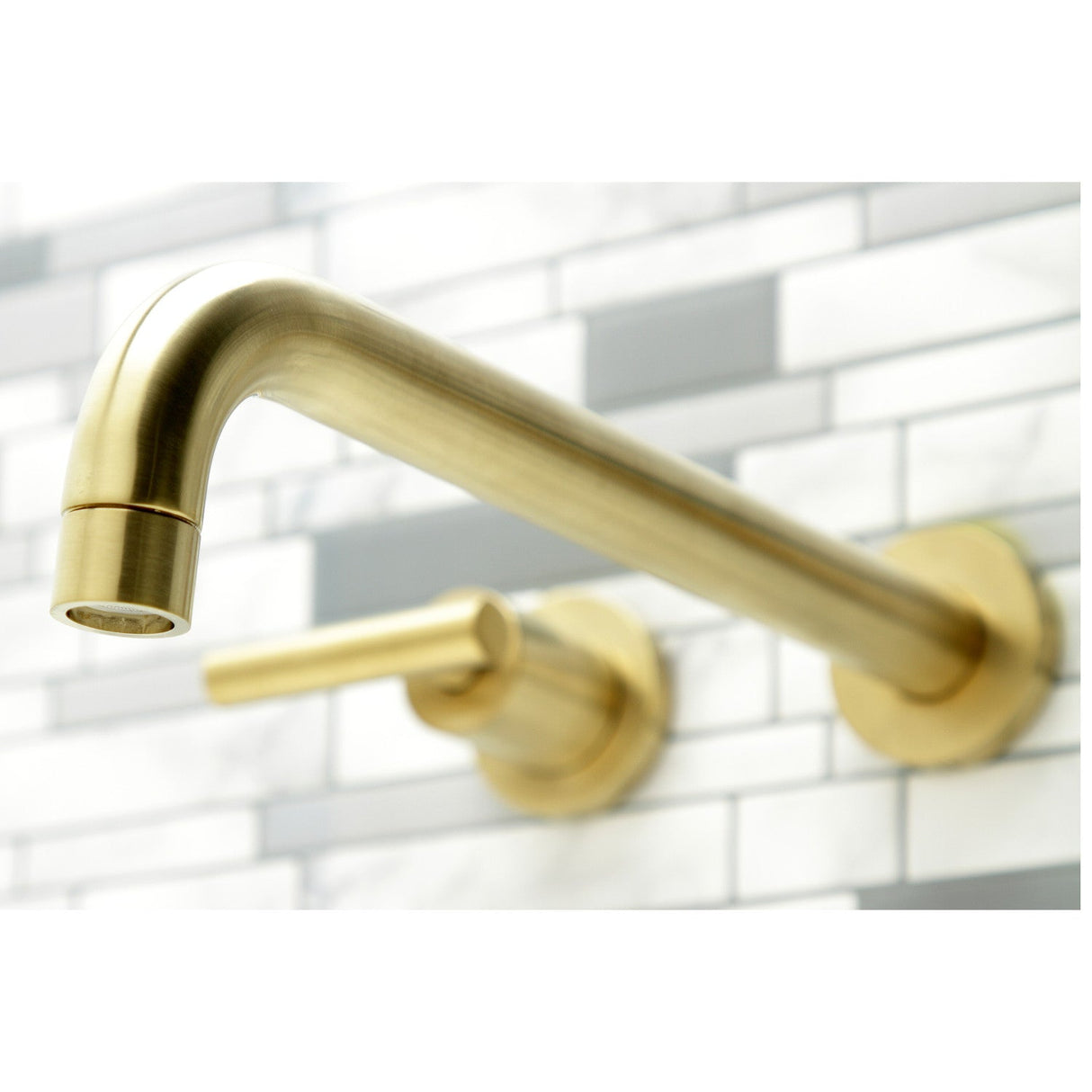 Manhattan KS8057CML Two-Handle 3-Hole Wall Mount Roman Tub Faucet, Brushed Brass
