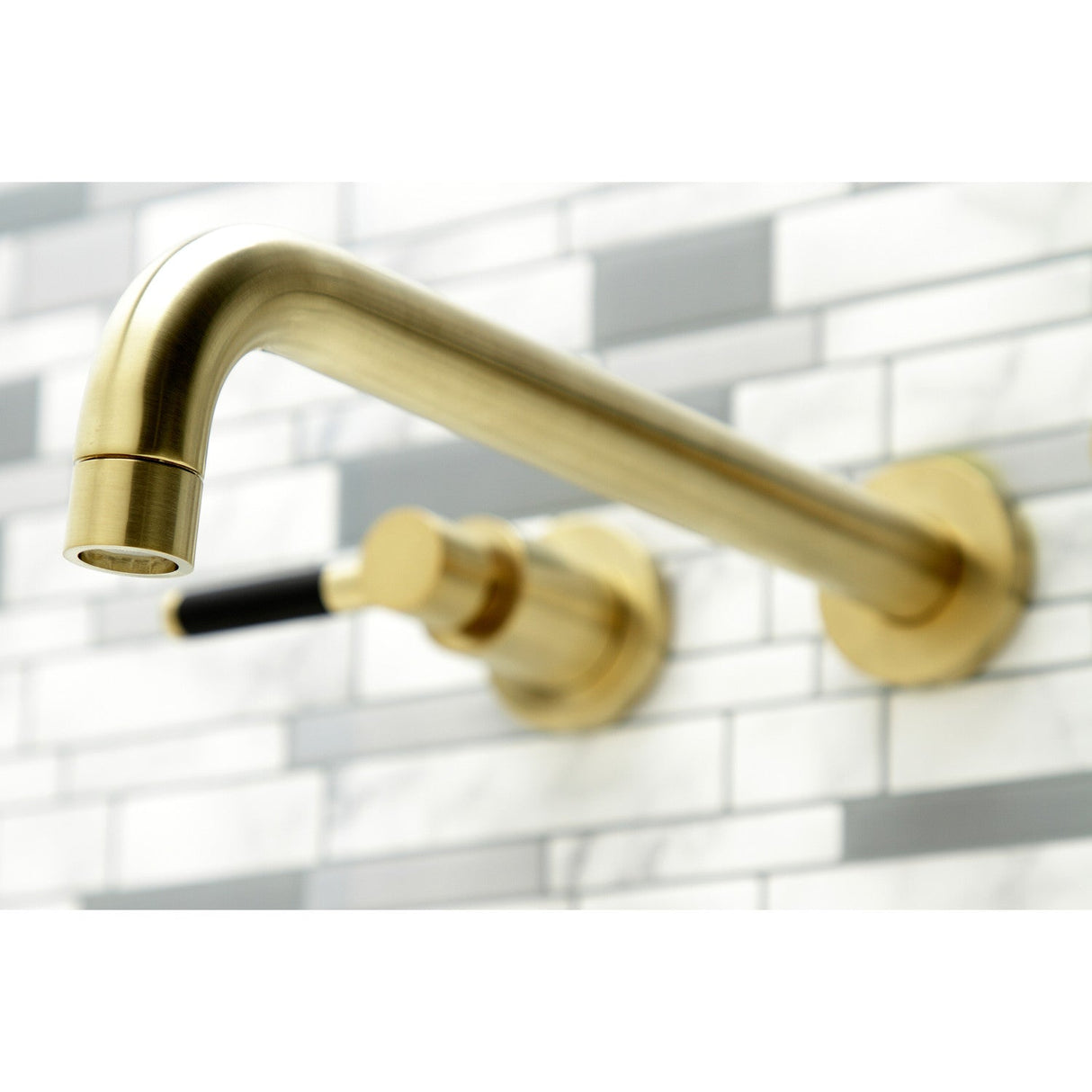 Kaiser KS8057DKL Two-Handle 3-Hole Wall Mount Roman Tub Faucet, Brushed Brass