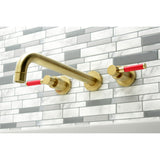 Kaiser KS8057DKL Two-Handle 3-Hole Wall Mount Roman Tub Faucet, Brushed Brass