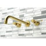 Kaiser KS8057DKL Two-Handle 3-Hole Wall Mount Roman Tub Faucet, Brushed Brass