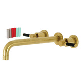 Kaiser KS8057DKL Two-Handle 3-Hole Wall Mount Roman Tub Faucet, Brushed Brass