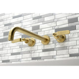 Whitaker KS8057KL Two-Handle 3-Hole Wall Mount Roman Tub Faucet, Brushed Brass