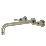 Manhattan KS8058CML Two-Handle 3-Hole Wall Mount Roman Tub Faucet, Brushed Nickel