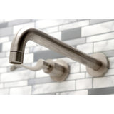 NuWave KS8058DFL Two-Handle 3-Hole Wall Mount Roman Tub Faucet, Brushed Nickel