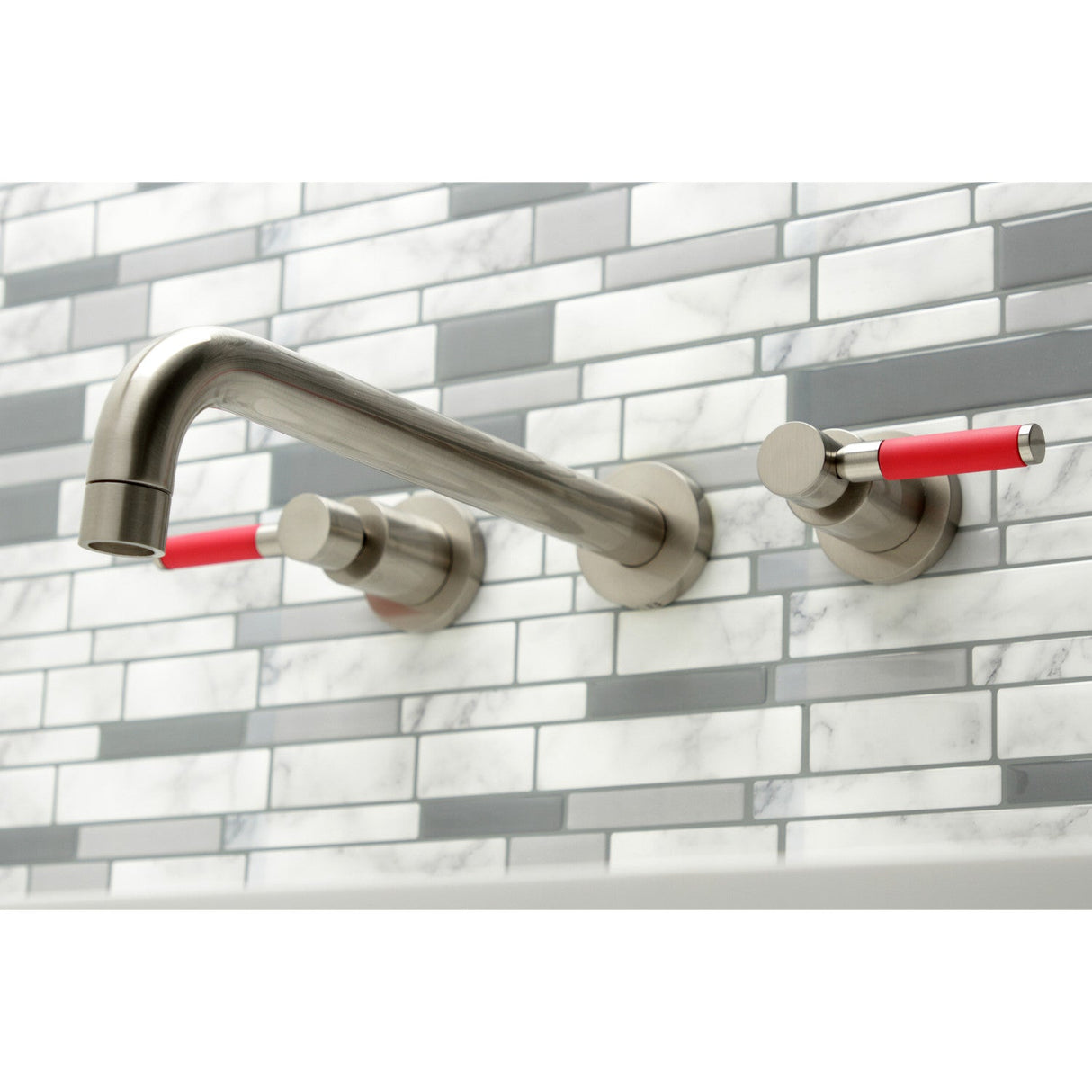 Kaiser KS8058DKL Two-Handle 3-Hole Wall Mount Roman Tub Faucet, Brushed Nickel