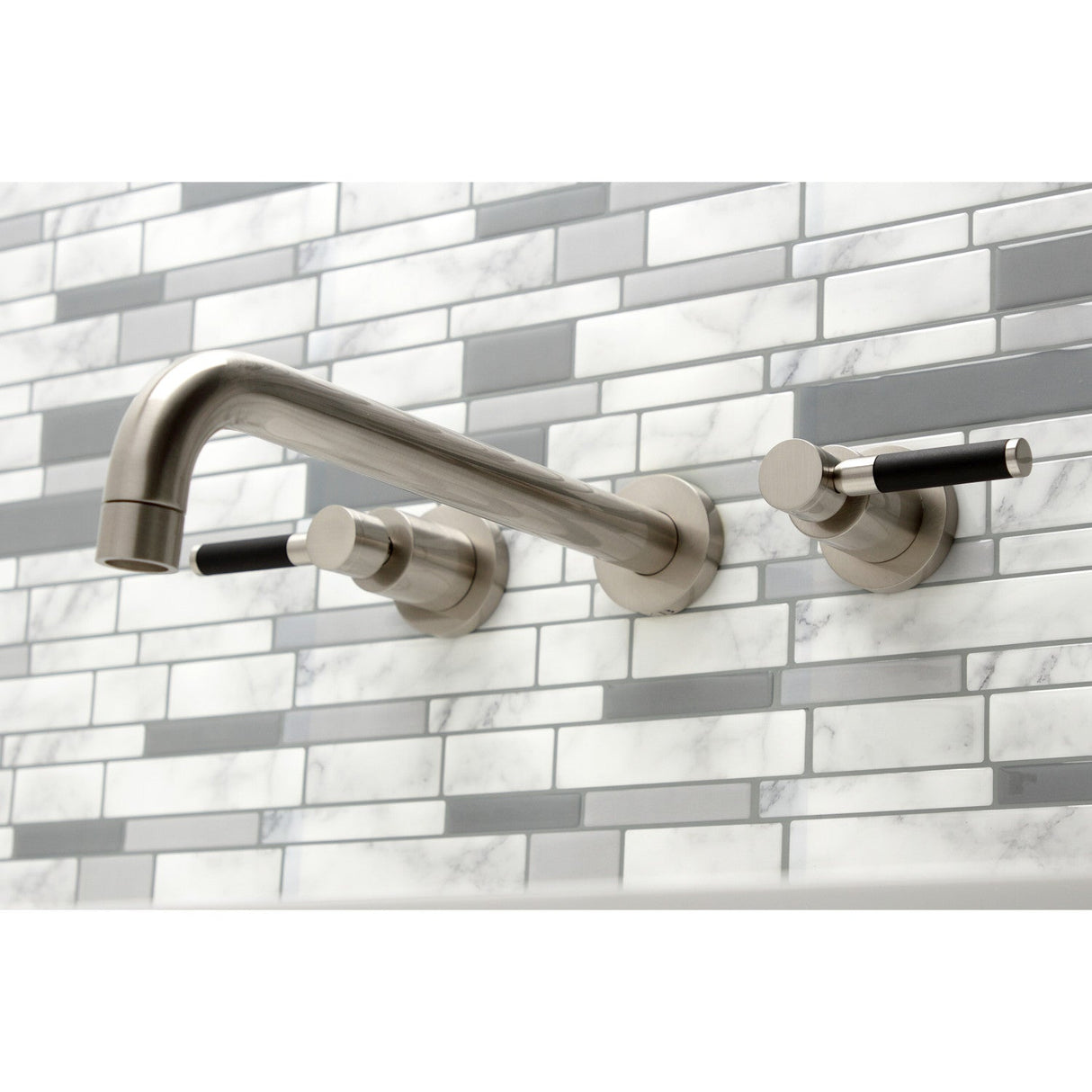 Kaiser KS8058DKL Two-Handle 3-Hole Wall Mount Roman Tub Faucet, Brushed Nickel