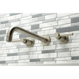 Concord KS8058DL Two-Handle 3-Hole Wall Mount Roman Tub Faucet, Brushed Nickel