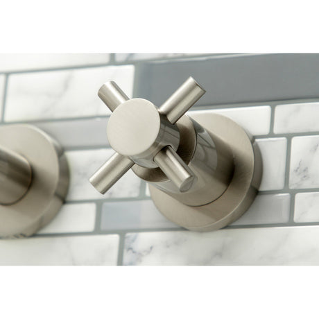 Concord KS8058DX Two-Handle 3-Hole Wall Mount Roman Tub Faucet, Brushed Nickel