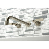 Whitaker KS8058KL Two-Handle 3-Hole Wall Mount Roman Tub Faucet, Brushed Nickel