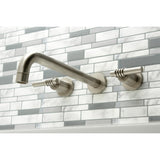 Milano KS8058ML Two-Handle 3-Hole Wall Mount Roman Tub Faucet, Brushed Nickel