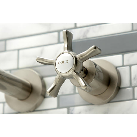 Hamilton KS8058NX Two-Handle 3-Hole Wall Mount Roman Tub Faucet, Brushed Nickel