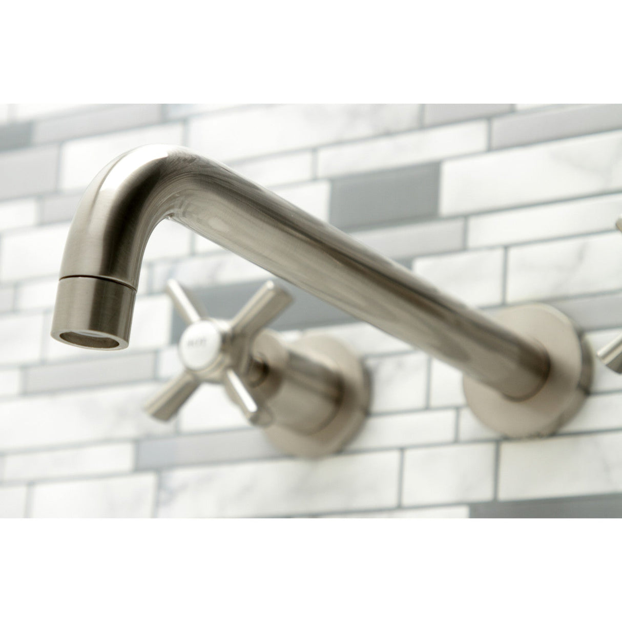 Millennium KS8058ZX Two-Handle 3-Hole Wall Mount Roman Tub Faucet, Brushed Nickel