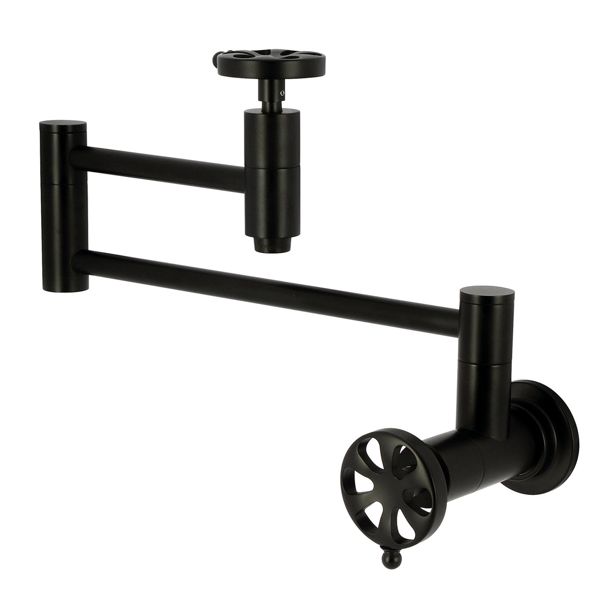 Belknap KS8100RX Two-Handle Wall Mount Pot Filler, Matte Black