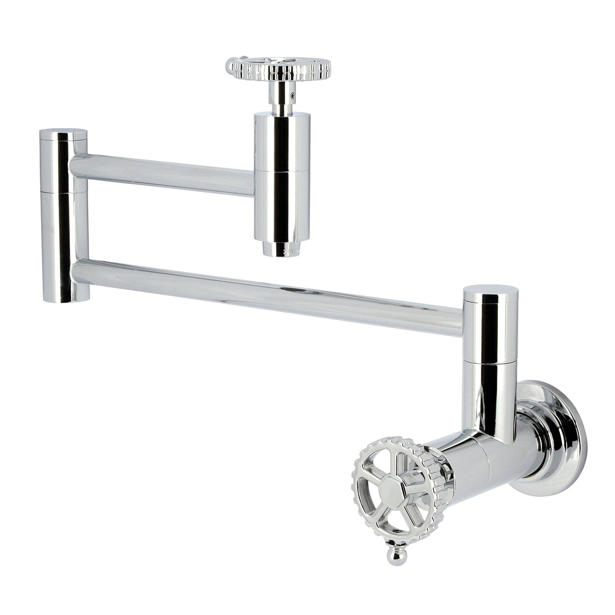 Fuller KS8101CG Two-Handle Wall Mount Pot Filler, Polished Chrome