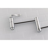 NuWave KS8101DFL Two-Handle 1-Hole Wall Mount Pot Filler, Polished Chrome