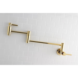 Concord KS8102DL Two-Handle 1-Hole Wall Mount Pot Filler, Polished Brass