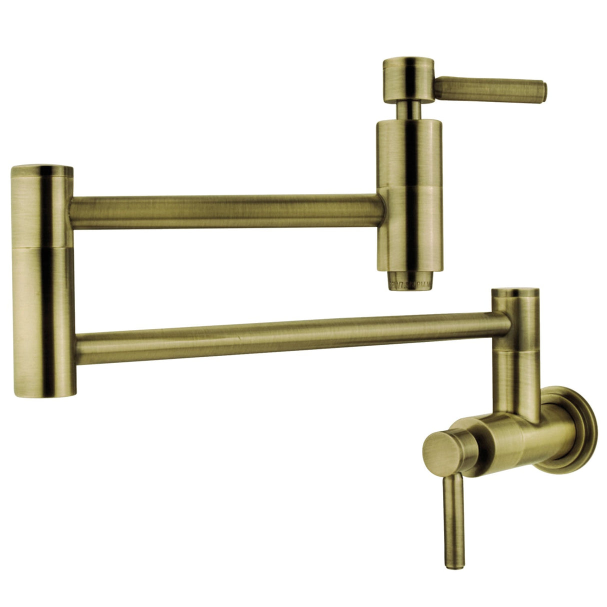 Concord KS8103DL Two-Handle 1-Hole Wall Mount Pot Filler, Antique Brass