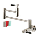 Kaiser KS8106DKL Two-Handle 1-Hole Wall Mount Pot Filler, Polished Nickel