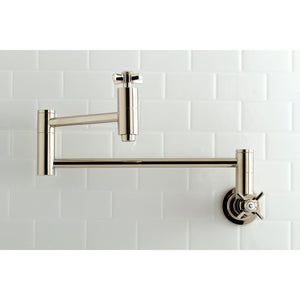 Millennium KS8106ZX Two-Handle 1-Hole Wall Mount Pot Filler, Polished Nickel