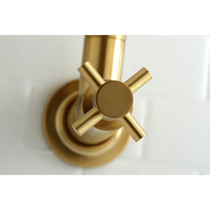 Concord KS8107DX Two-Handle 1-Hole Wall Mount Pot Filler, Brushed Brass