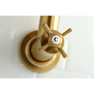 Millennium KS8107ZX Two-Handle 1-Hole Wall Mount Pot Filler, Brushed Brass