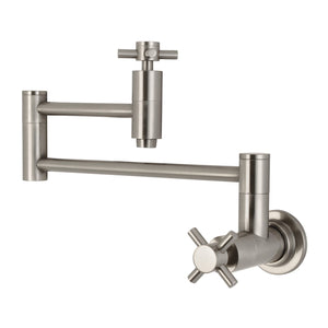 Concord KS8108DX Two-Handle 1-Hole Wall Mount Pot Filler, Brushed Nickel