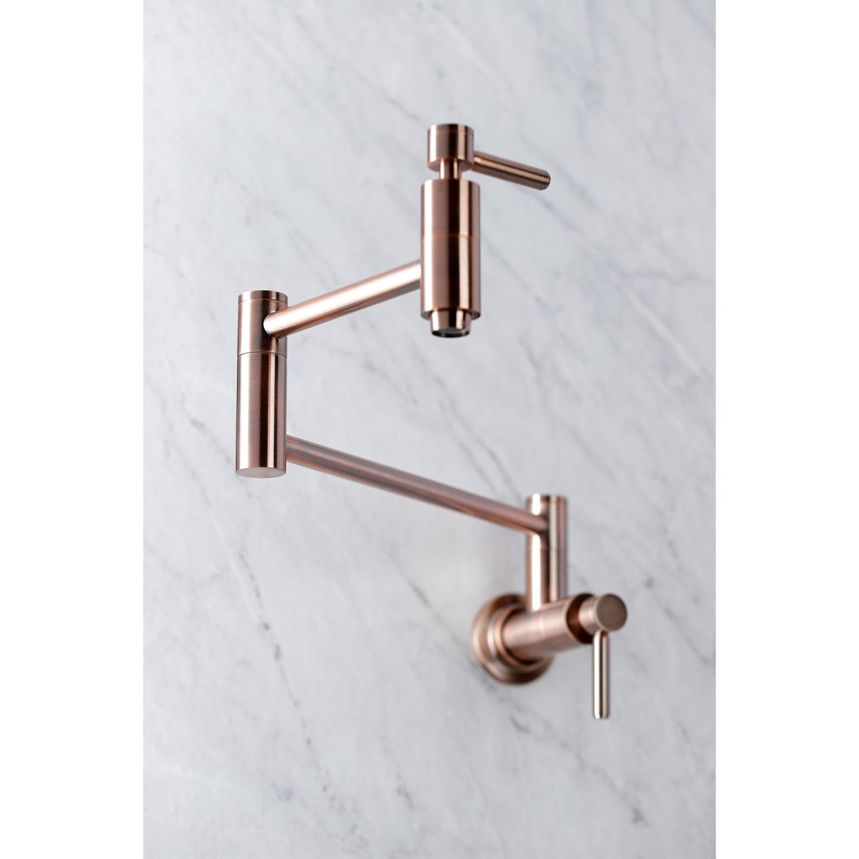 Concord KS810DLAC Two-Handle 1-Hole Wall Mount Pot Filler, Antique Copper