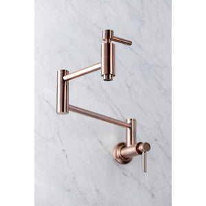 Concord KS810DLAC Two-Handle 1-Hole Wall Mount Pot Filler, Antique Copper