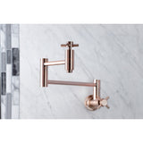 Concord KS810DXAC Two-Handle 1-Hole Wall Mount Pot Filler, Antique Copper