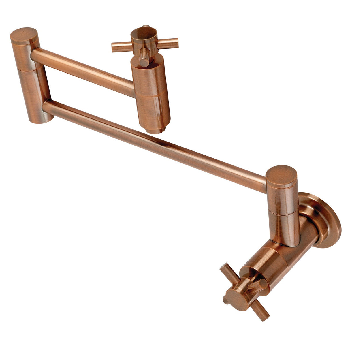 Concord KS810DXAC Two-Handle 1-Hole Wall Mount Pot Filler, Antique Copper