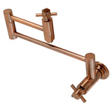 Concord KS810DXAC Two-Handle 1-Hole Wall Mount Pot Filler, Antique Copper