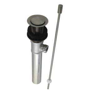 Modern KS810VN Brass Pop-Up Bathroom Sink Drain without Overflow, 22 Gauge, Black Stainless
