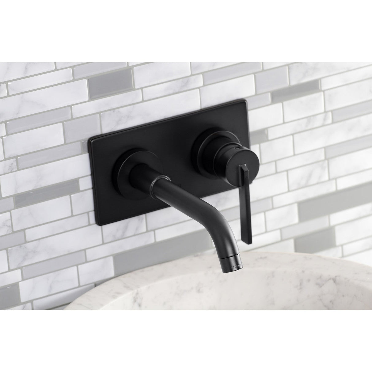 Continental KS8110CTL Single-Handle 2-Hole Wall Mount Bathroom Faucet, Matte Black
