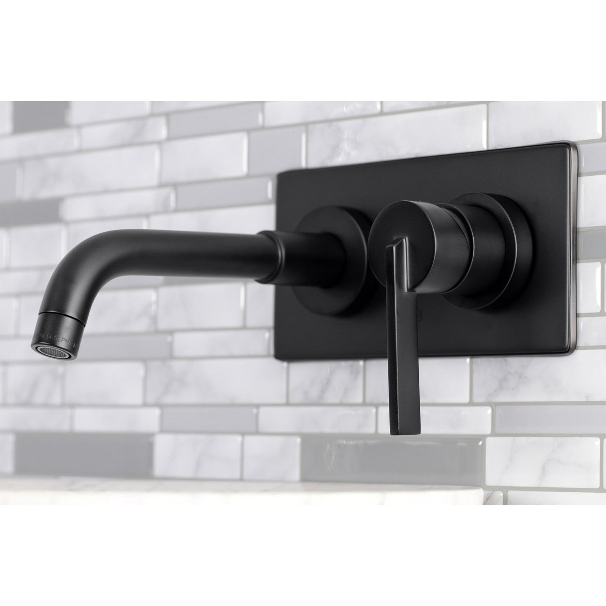 Continental KS8110CTL Single-Handle 2-Hole Wall Mount Bathroom Faucet, Matte Black