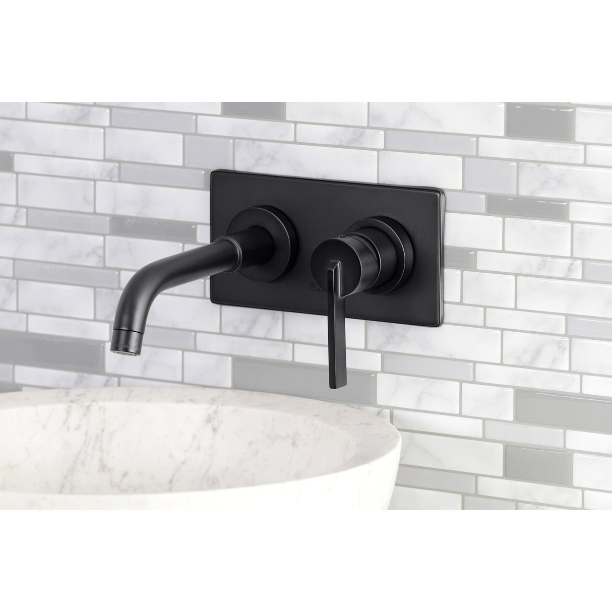 Continental KS8110CTL Single-Handle 2-Hole Wall Mount Bathroom Faucet, Matte Black