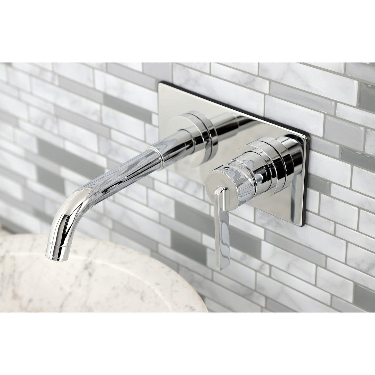 Continental KS8111CTL Single-Handle 2-Hole Wall Mount Bathroom Faucet, Polished Chrome