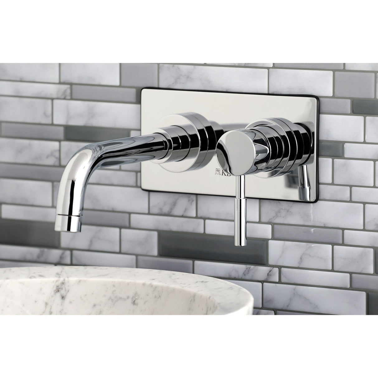 Concord KS8111DL Single-Handle 2-Hole Wall Mount Bathroom Faucet, Polished Chrome
