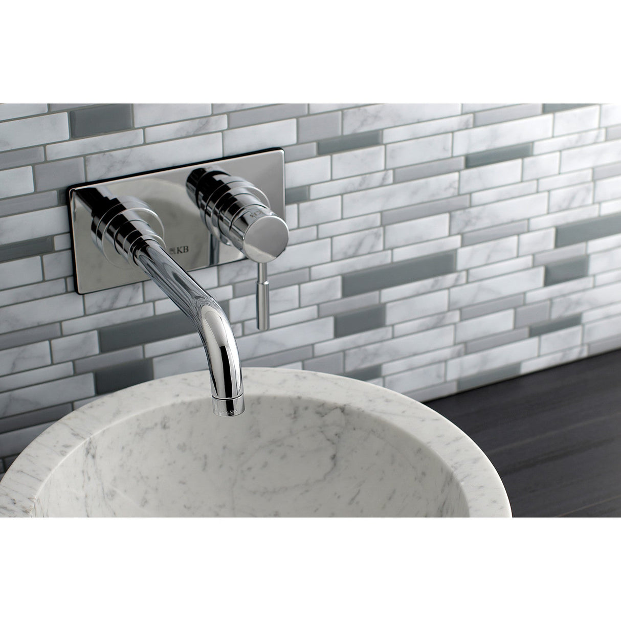 Concord KS8111DL Single-Handle 2-Hole Wall Mount Bathroom Faucet, Polished Chrome