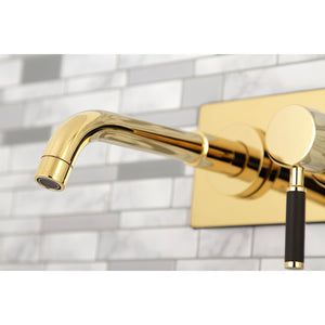 Kaiser KS8112DKL Single-Handle 2-Hole Wall Mount Bathroom Faucet, Polished Brass